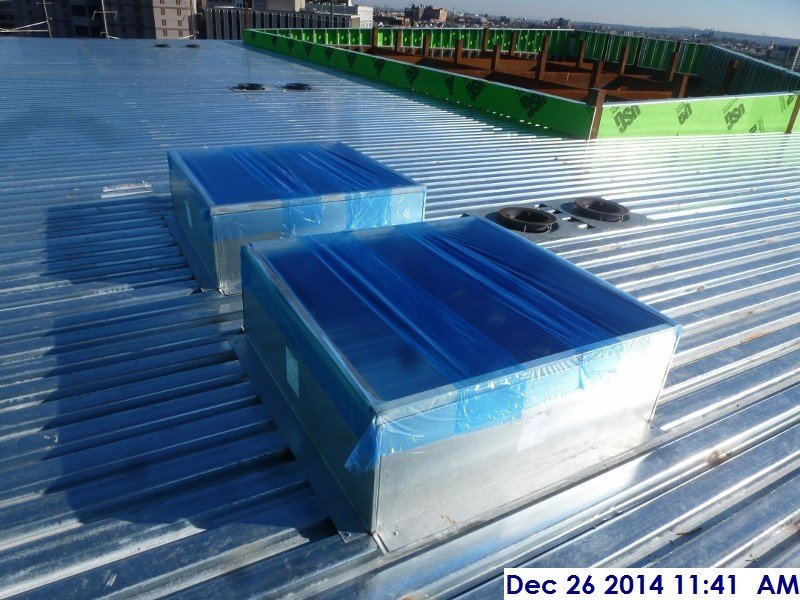 Installed roof curbs at the high roof Facing East